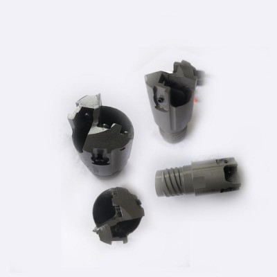 BTA deep hole drill head carbide tipped percussion drill bit tips with inserts and guide pads